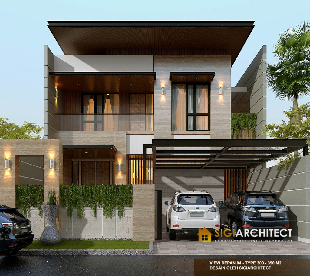Desain Rumah 2 Lantai Model Minimalis Tropis 2024