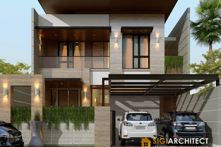 Model Rumah 2 Lantai Minimalis Tropis 2024 ( Industrial )