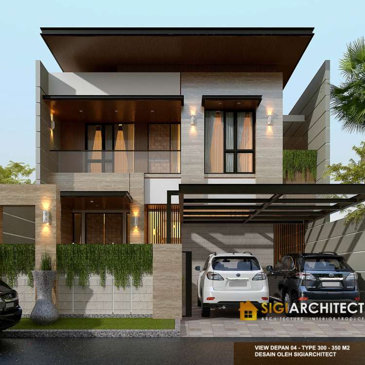 Model Rumah 2 Lantai Minimalis Tropis 2024 ( Industrial )