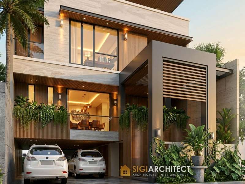 Desain Minimalis Rumah 3 Lantai & Rooftop