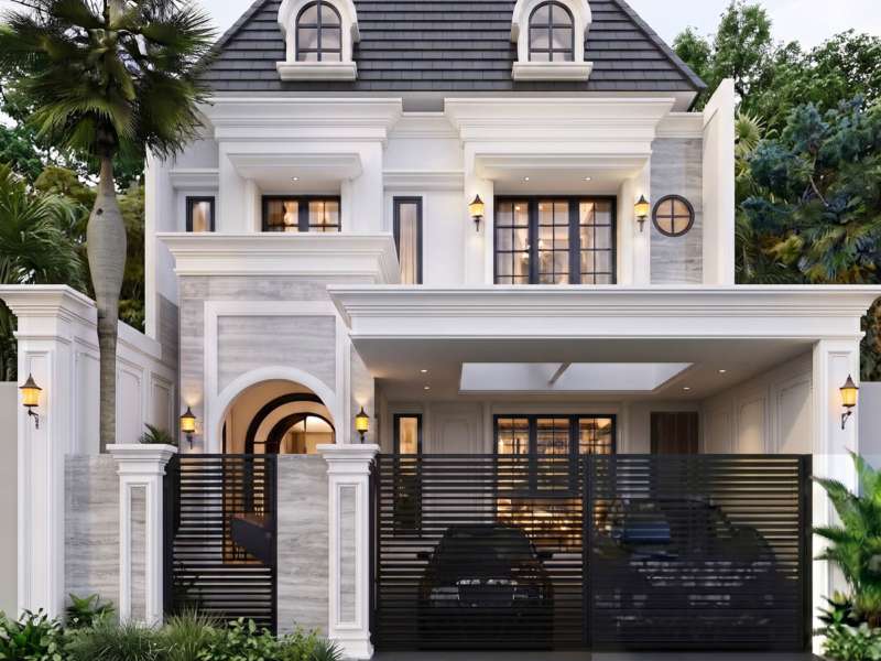 Desain Rumah Klasik Mediteran 2 Lantai 250 M2 & Kolam Renang