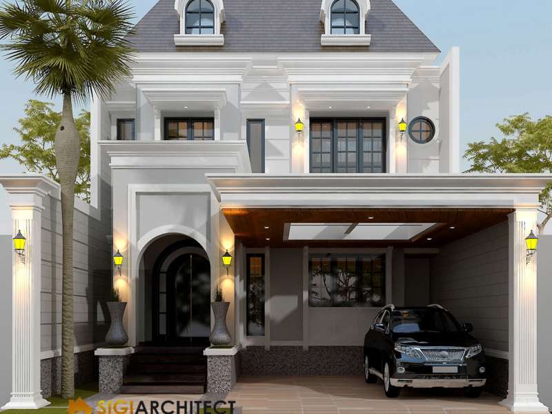 Desain Rumah Klasik Mediteran 2 Lantai 250 M2 & Kolam Renang
