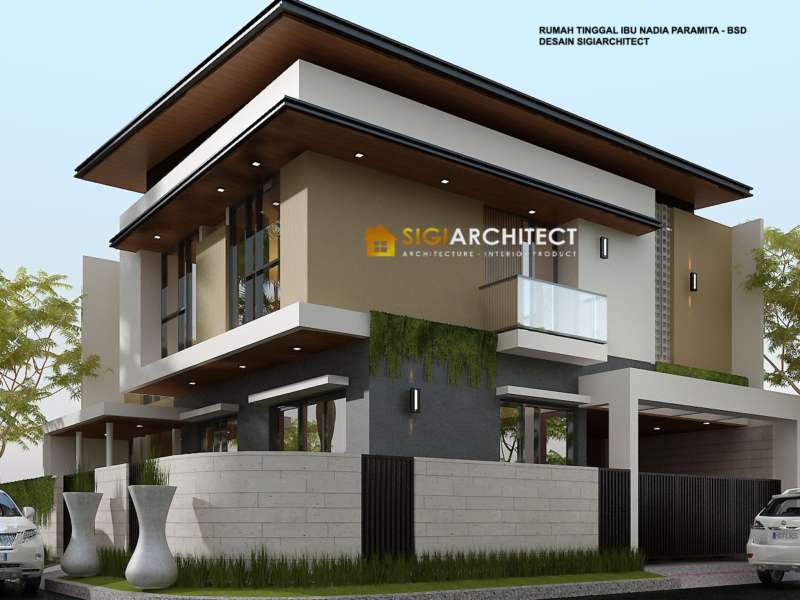 Rumah Pojok Tropis Minimalis 2 Lantai