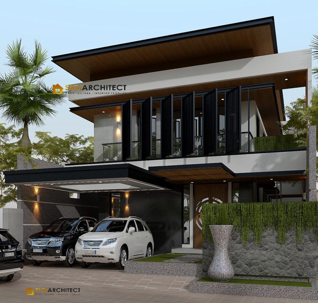 Desain rumah minimalis 2 lantai 300 M2 lEBAR 9 M