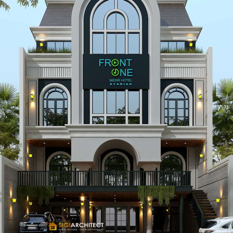 Desain Hotel 4 Lantai Mediteran Desain Elegan hotel syariah