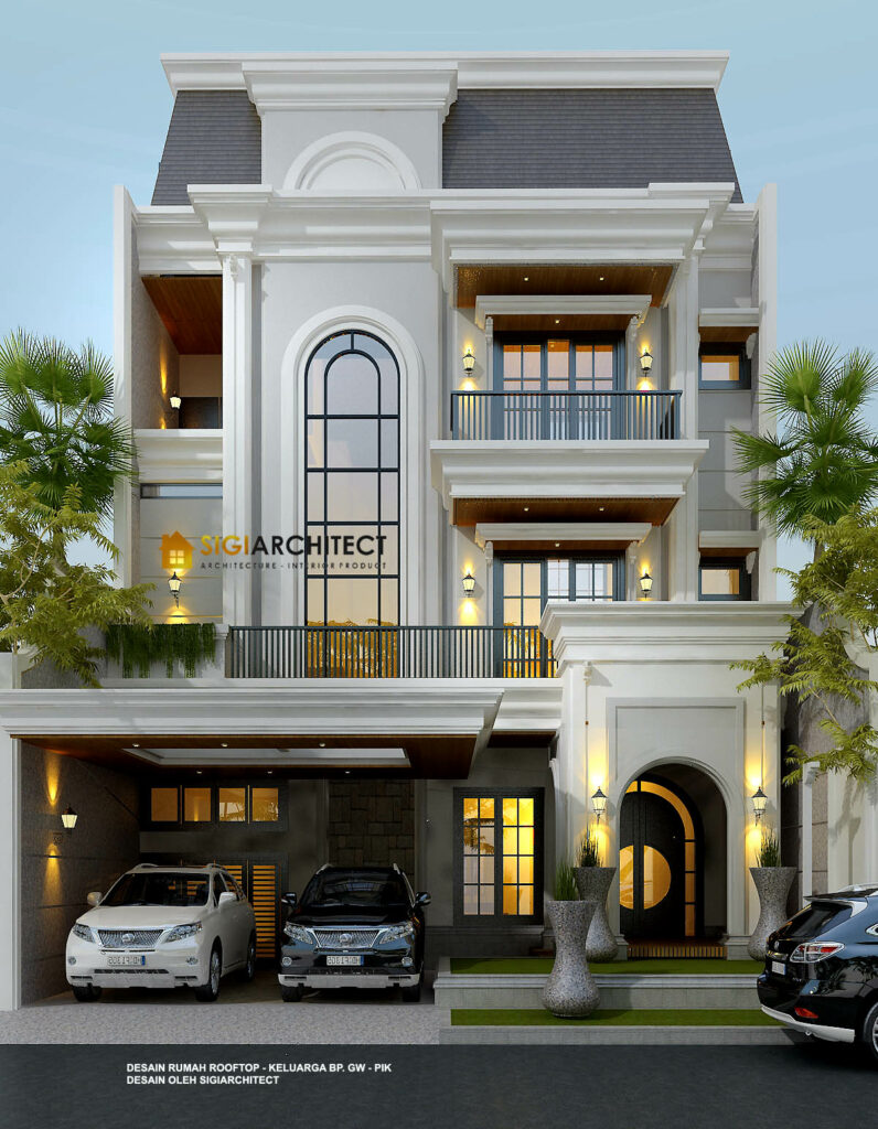 RUMAH DESAIN CLASSIC AMERICAN 3 LANTAI
