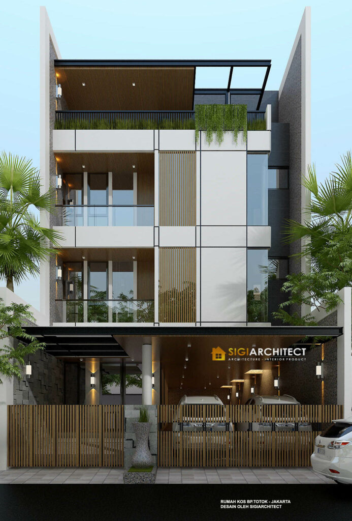 RUMAH KOS 3 LANTAI DESAIN INDUSTRIAL MINIMALIS