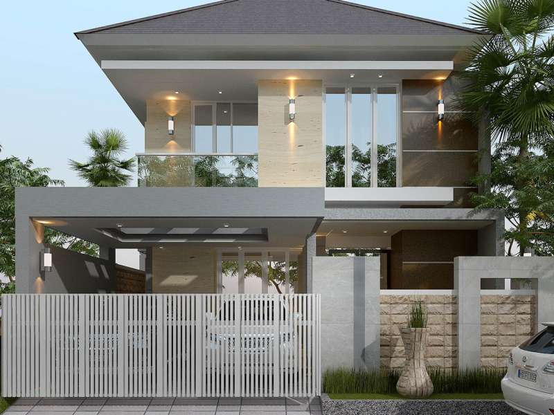 Desain Rumah 4 Kamar 2 Lantai LB 250 M2 Pojok-Hook
