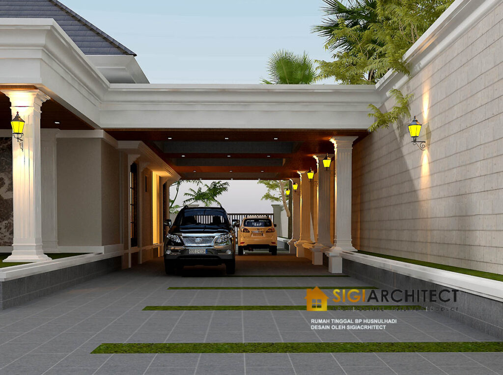 DESAIN RUMAH KLASIK MODERN TERAS 1 LANTAI