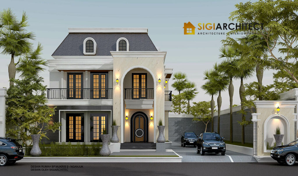 desain rumah klasik minimalis american 2 lantai