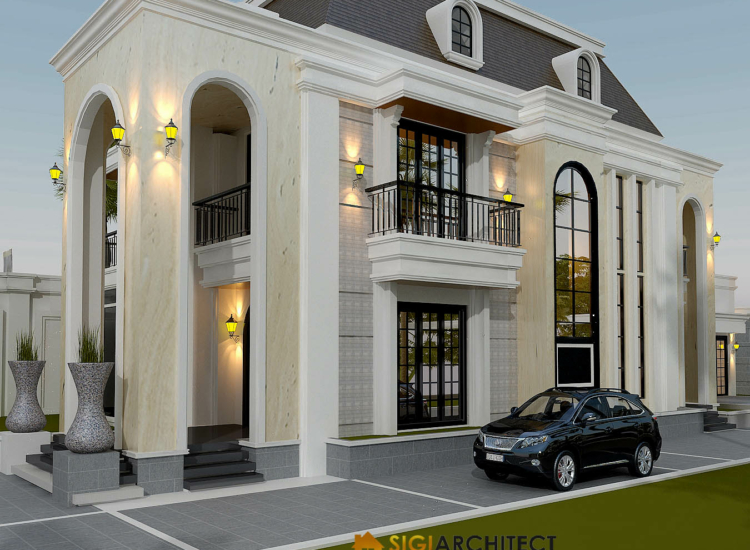Desain Rumah 2 Lantai Klasik Modern Lb 600 M2