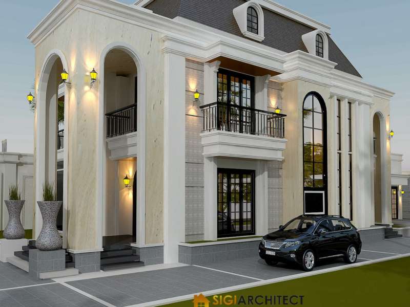 Desain Rumah 2 Lantai Klasik Modern Lb 600 M2