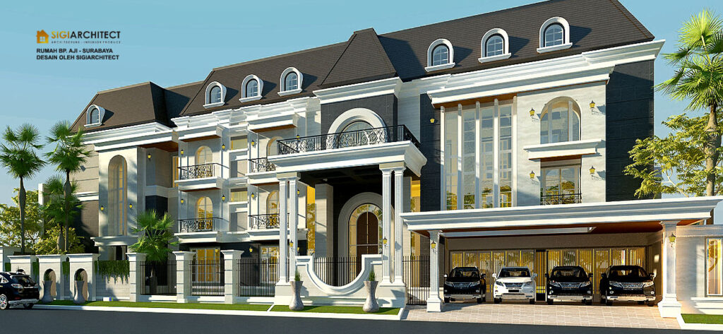 DESAIN RUMAH MEWAH 3 LANTAI KLASIK