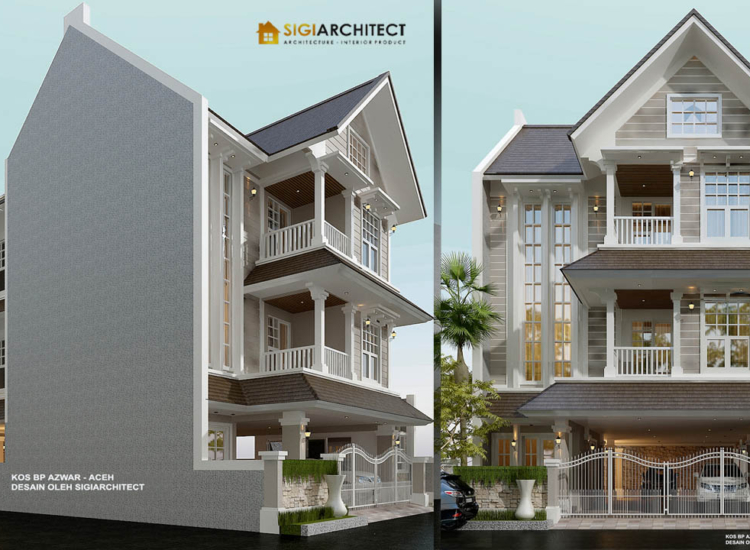 Desain Kos 3 Lantai 3×5 Tropis Melayu Modern Toilet Balkon