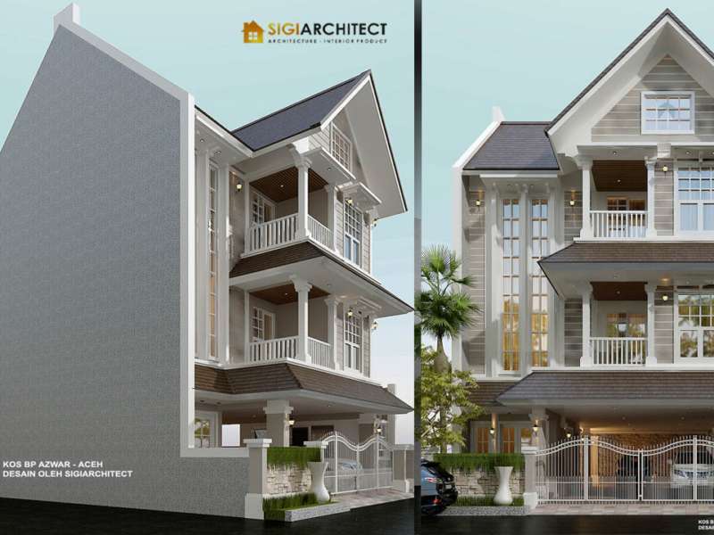 Desain Kos 3 Lantai 3×5 Tropis Melayu Modern Toilet Balkon
