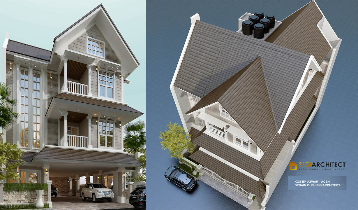 desain kos 3 lantai kamar 3x5