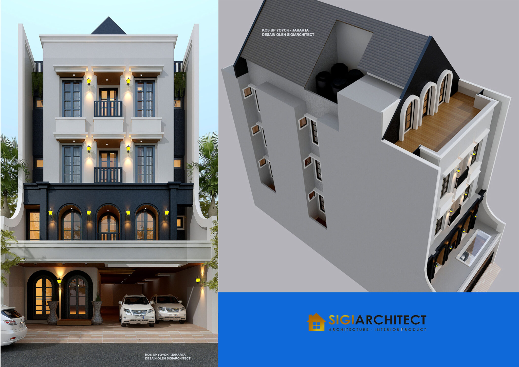 Desain Kos 4 Lantai oleh Jasa Arsitek Desain Rumah Profesional