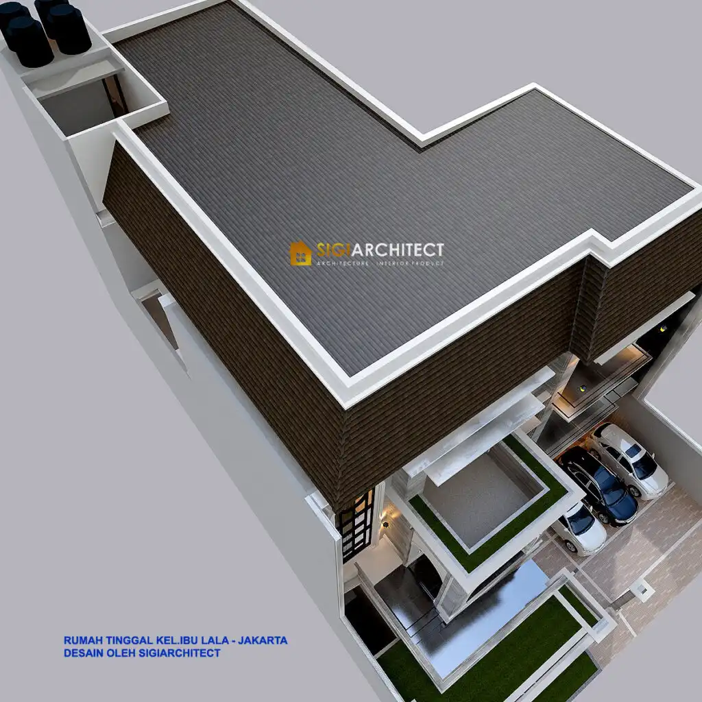 Desain rumah 1000 M2 atap klasik kolam renang