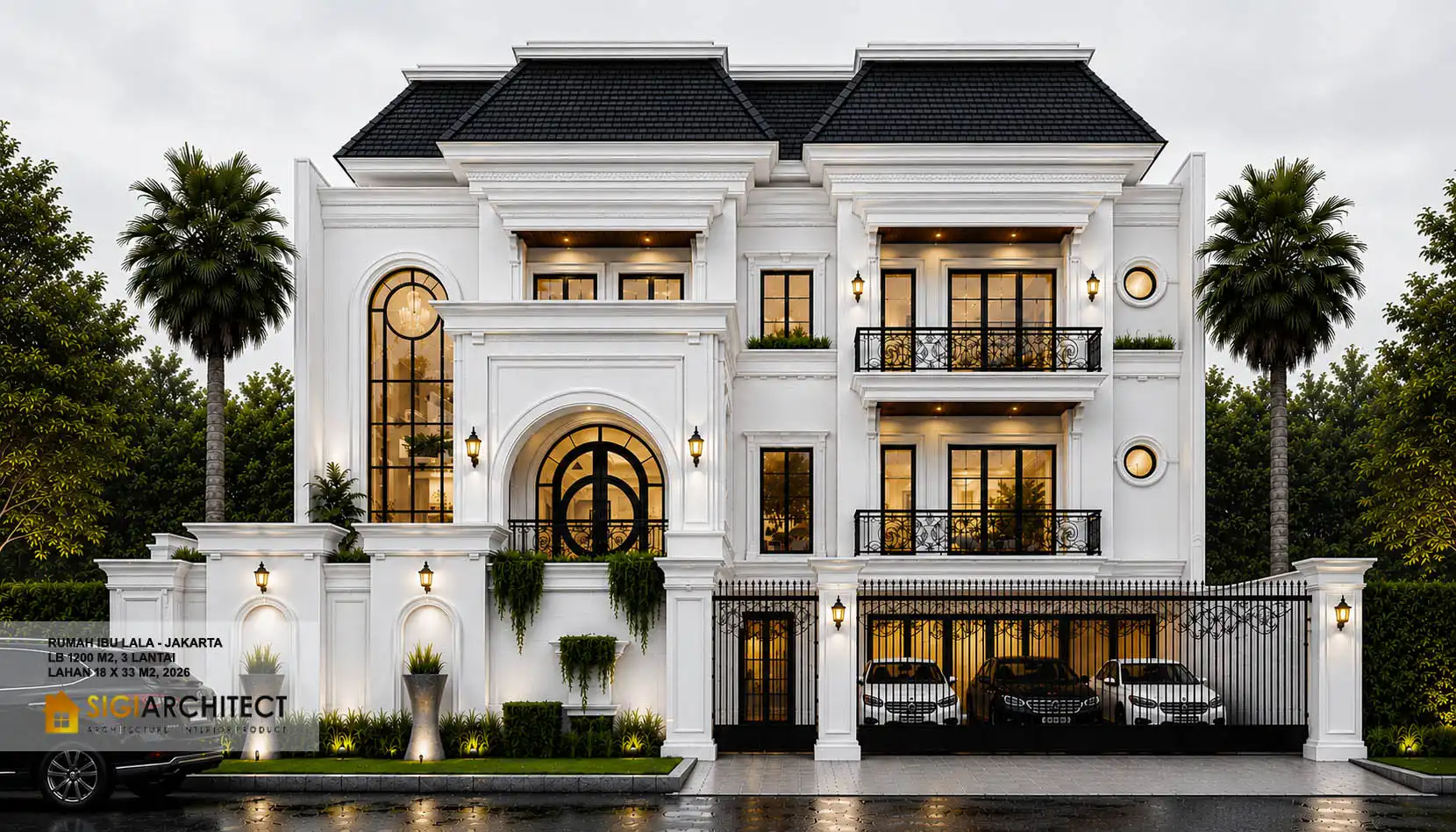 Desain rumah 3 lantai american classic 2026