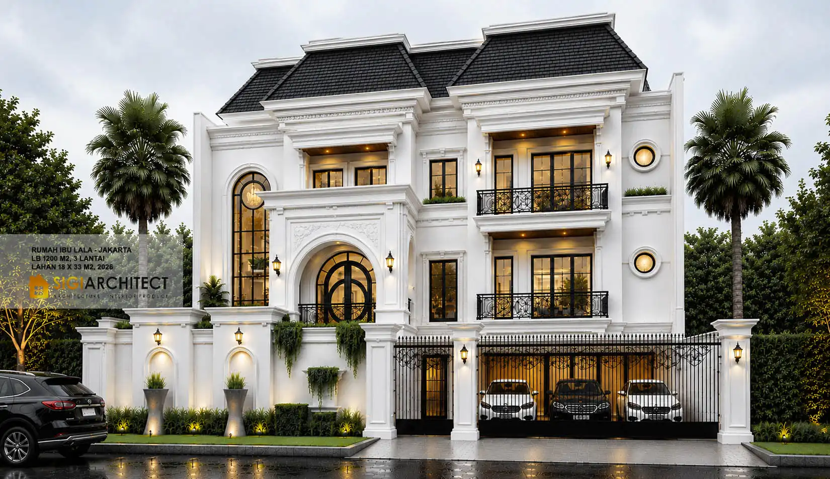 Desain rumah 3 lantai american classic sigiarchitect 2026