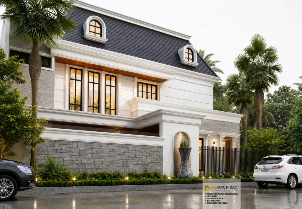 RUMAH HOOK 2 LANTAI KLASIK TROPIS sigiarchitect