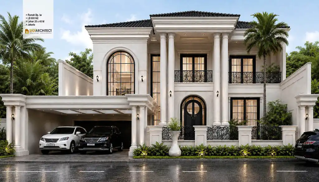 desain rumah klasik 500 2 lantai sigiarchitect