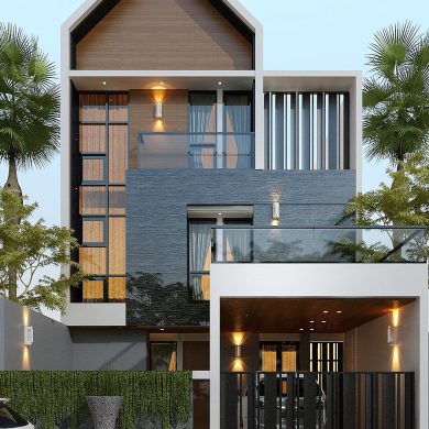 rumah minimalis modern 3 lantai desain fasad