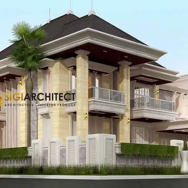 Desain rumah pojok mewah modern SIGIARCHITECT
