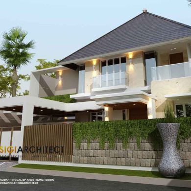 Desain Rumah Tropis Modern Minimalis 2 Lantai di Balikpapan