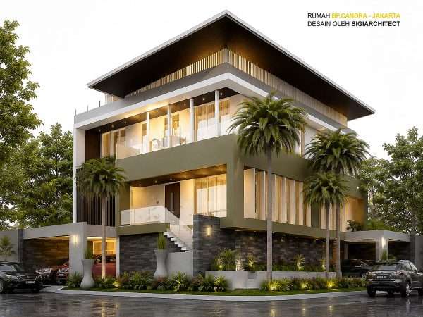 JASA ARSITEK DESAIN RUMAH HOEK 3 LANTAI 2026