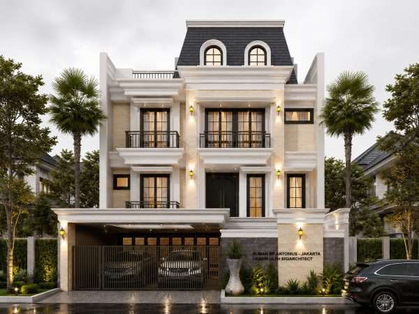 JASA ARSITEK DESAIN RUMAH KLASIK 3 LANTAI SIGIARCHITECT