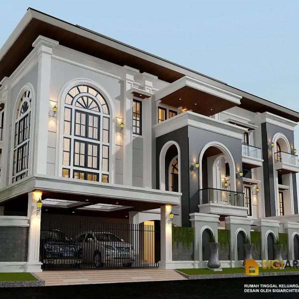 Karya Arsitek Rumah Mediteran 3 Lantai SIGIARCHITECT