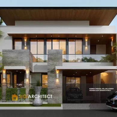 jasa arsitek rumah mewah desain minimalis 2 lantai